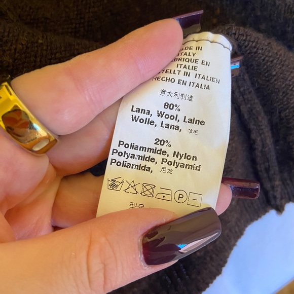 Brandy Melville wool/knit espresso brown button-up collared sweater - Picture 4 of 6